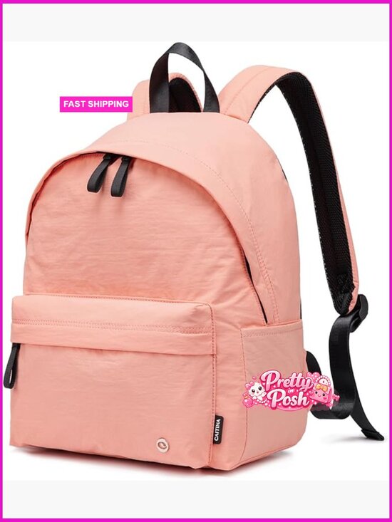 Lightweight Water-Resistant Nylon Mini Backpack with Laptop Sleeve